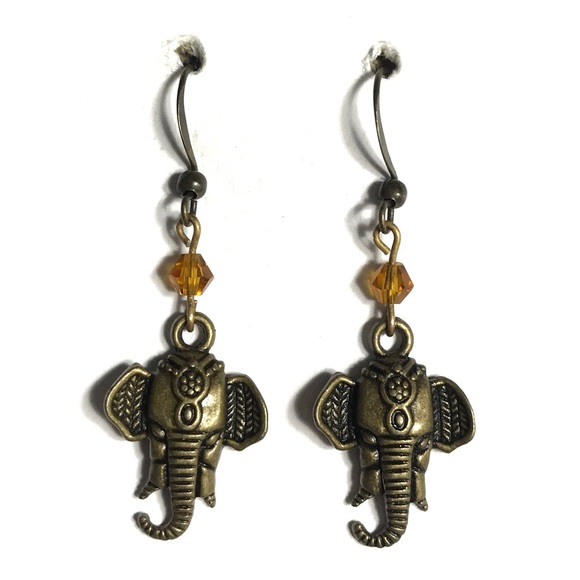 Jewelry - Antique gold elephant earrings